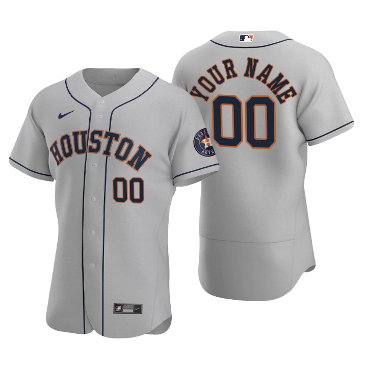 Houston Astros Gray 2020 Road Authentic Custom Men's Jersey