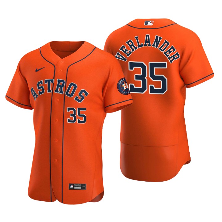 Houston Astros Justin Verlander Orange Authentic 2020 Alternate Jersey