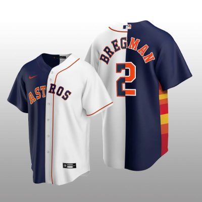 Houston Astros Split Jersey Alex Bregman Navy-White Nike