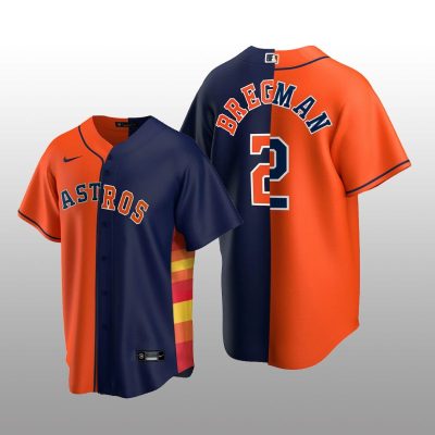 Houston Astros Split Jersey Alex Bregman Orange-Navy Replica