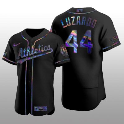 Iridescent Logo Oakland Athletics Jesus Luzardo Holographic Limited Black Authentic Jersey