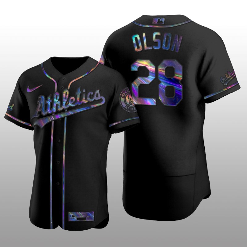 Iridescent Logo Oakland Athletics Matt Olson Holographic Limited Black Authentic Jersey