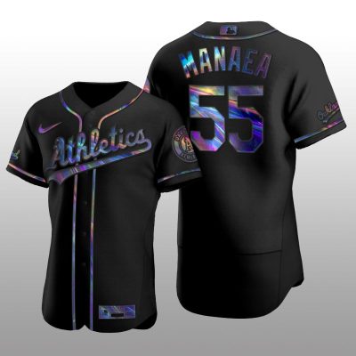 Iridescent Logo Oakland Athletics Sean Manaea Holographic Limited Black Authentic Jersey