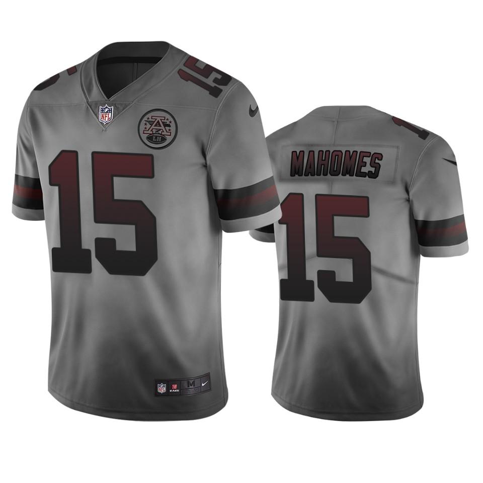 Kansas City Chiefs #15 Patrick Mahomes Smoky Nike Vapor Limited City Edition NFL Jersey