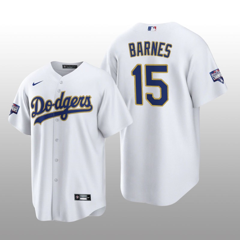 LA Dodgers Gold Program Austin Barnes White Gold Replica Jersey