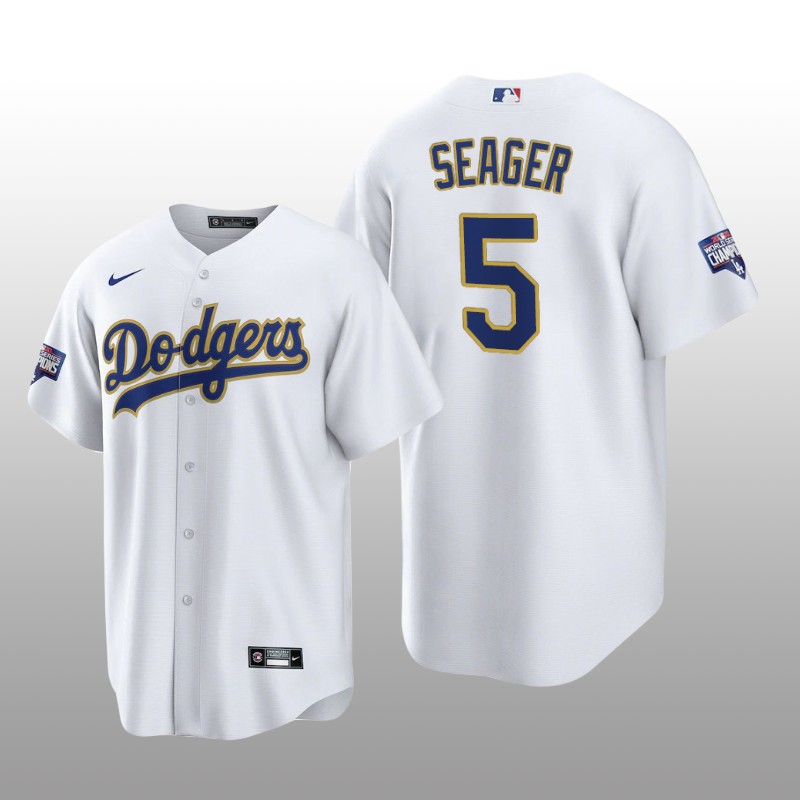LA Dodgers Gold Program Corey Seager White Gold Replica Jersey