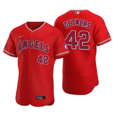 Los Angeles Angels Reid Detmers Red Authentic 2020 MLB Draft Alternate Jersey