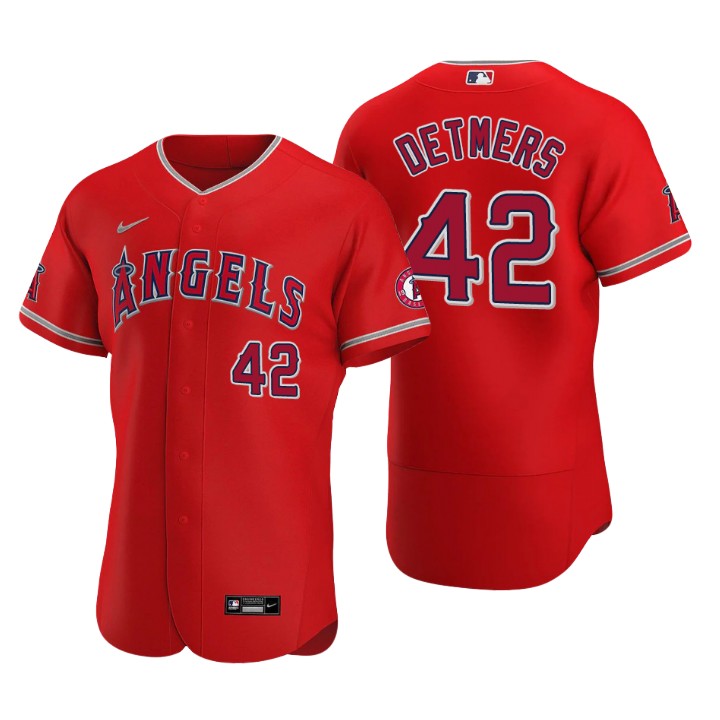 Los Angeles Angels Reid Detmers Red Authentic 2020 MLB Draft Alternate Jersey