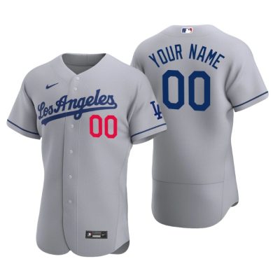 Los Angeles Dodgers Custom Gray 2020 Alternate Authentic Patch Jersey