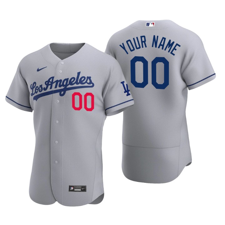 Los Angeles Dodgers Custom Gray 2020 Alternate Authentic Patch Jersey