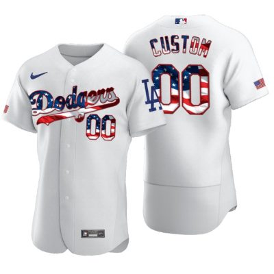 Los Angeles Dodgers Custom White 2020 Stars & Stripes 4th of July Jersey