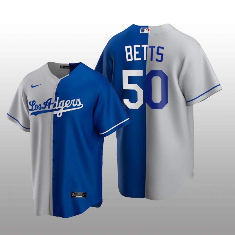 Los Angeles Dodgers Replica Jersey Gray-Royal Split Mookie Betts