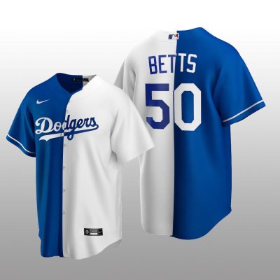 Los Angeles Dodgers Replica Jersey Royal-White Split Mookie Betts
