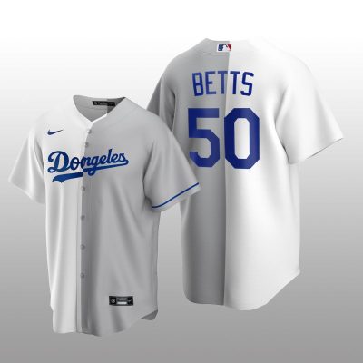 Los Angeles Dodgers Replica Jersey White-Gray Split Mookie Betts