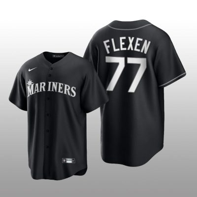 Mariners Chris Flexen All Black Fashion Serise Replica Jersey Black White
