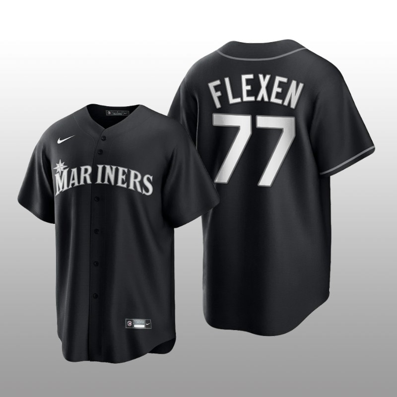 Mariners Chris Flexen All Black Fashion Serise Replica Jersey Black White