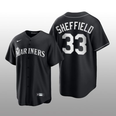 Mariners Justus Sheffield All Black Fashion Serise Replica Jersey Black White