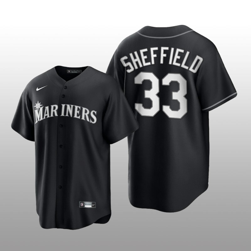Mariners Justus Sheffield All Black Fashion Serise Replica Jersey Black White
