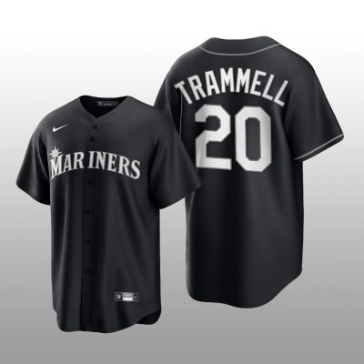Mariners Taylor Trammell All Black Fashion Serise Replica Jersey Black White