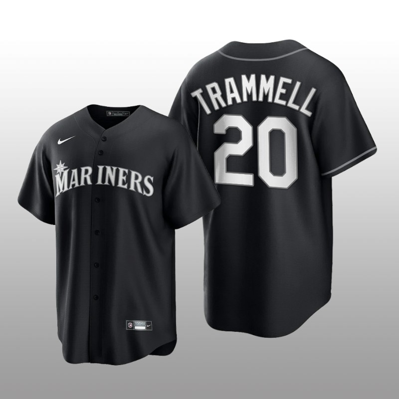Mariners Taylor Trammell All Black Fashion Serise Replica Jersey Black White