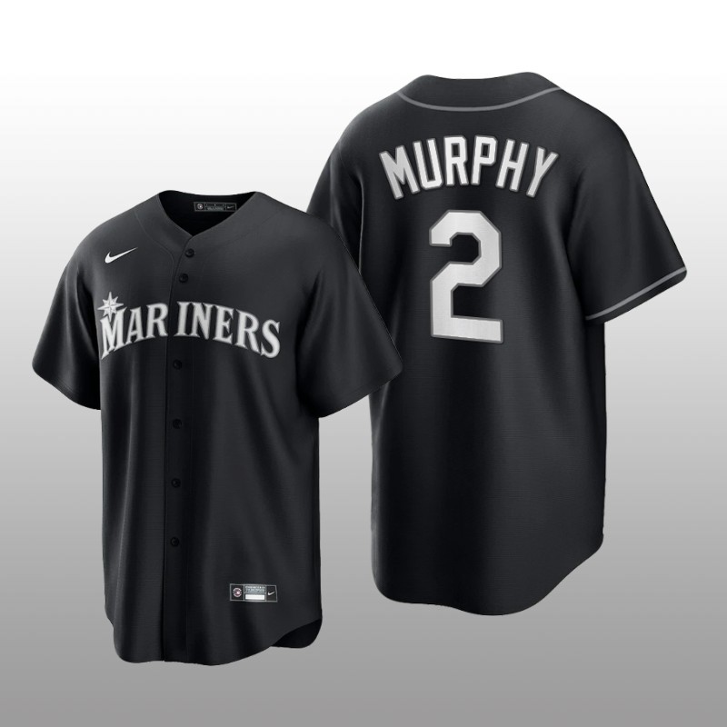 Mariners Tom Murphy All Black Fashion Serise Replica Jersey Black White