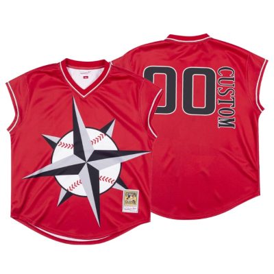 Men Seattle Mariners Red 1999 Turn Ahead The Clock Custom Jersey