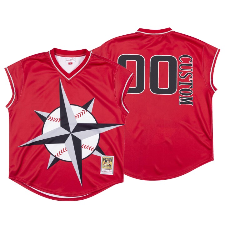 Men Seattle Mariners Red 1999 Turn Ahead The Clock Custom Jersey