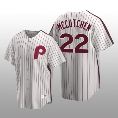 Men's Andrew McCutchen Philadelphia Phillies White Home Cooperstown Collection Jersey
