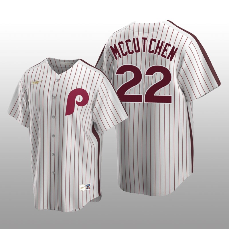 Men's Andrew McCutchen Philadelphia Phillies White Home Cooperstown Collection Jersey