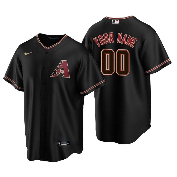 Men's Arizona Diamondbacks Black Replica 2020 Alternate Custom Jersey