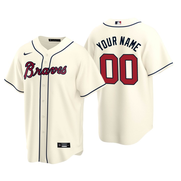 Men's Atlanta Braves Cream Replica 2020 Alternate Custom Jersey
