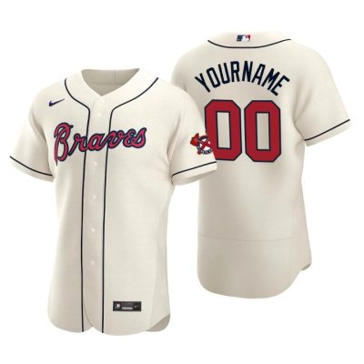 Men's Atlanta Braves Custom Cream Authentic 2020 Alternate Jersey