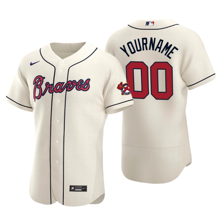 Men's Atlanta Braves Custom Cream Authentic 2020 Alternate Jersey