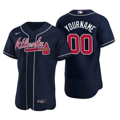 Men's Atlanta Braves Custom Navy Authentic 2020 Alternate Jersey