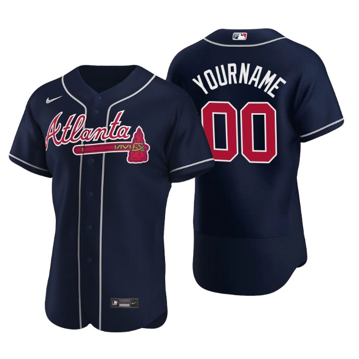 Men's Atlanta Braves Custom Navy Authentic 2020 Alternate Jersey