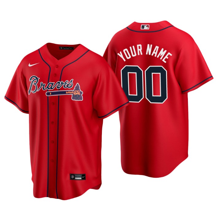 Men's Atlanta Braves Red Replica 2020 Alternate Custom Jersey