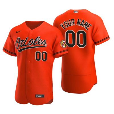 MLB Baltimore Orioles Custom Orange Authentic 2020 Alternate Jersey