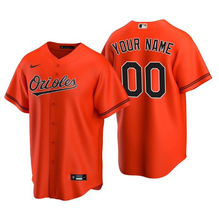 MLB Baltimore Orioles Orange Replica 2020 Alternate Custom Jersey
