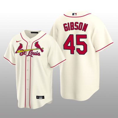 Men's Bob Gibson St. Louis Cardinals Cream Alternate 2020 Replica Jersey