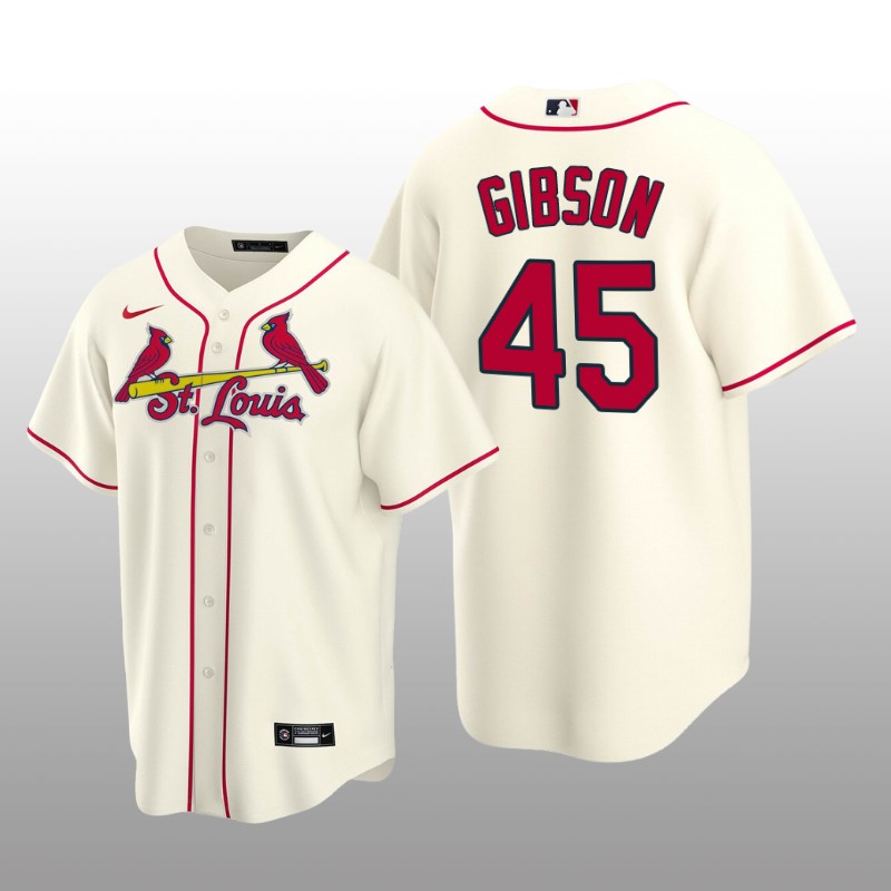 Men's Bob Gibson St. Louis Cardinals Cream Alternate 2020 Replica Jersey