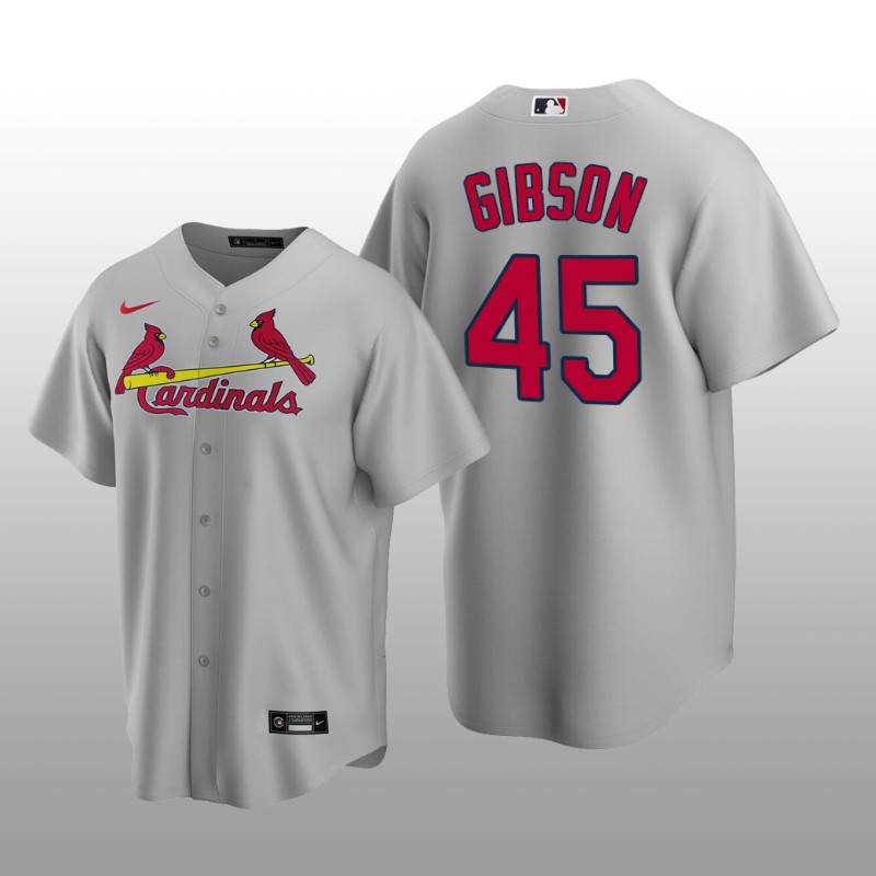 Men's Bob Gibson St. Louis Cardinals Grey Road 2020 Replica Jersey