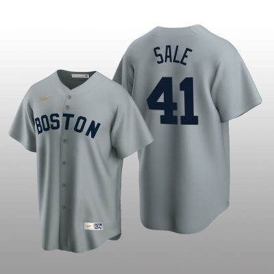 Men's Boston Red Sox Chris Sale Gray Cooperstown Collection Road Jersey