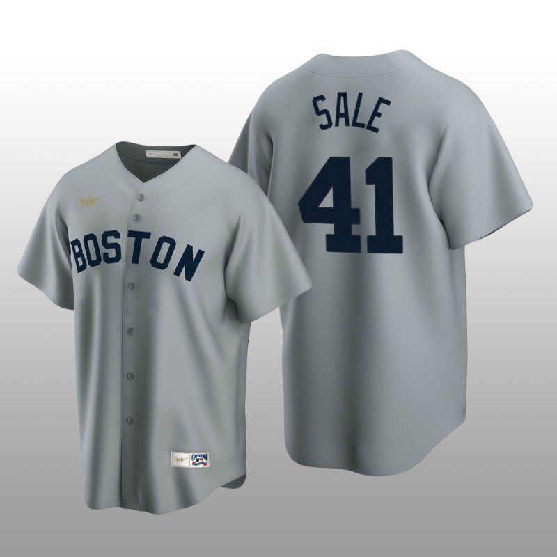Men's Boston Red Sox Chris Sale Gray Cooperstown Collection Road Jersey