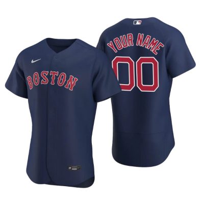 Men's Boston Red Sox Custom Navy Authentic 2020 Alternate Jersey
