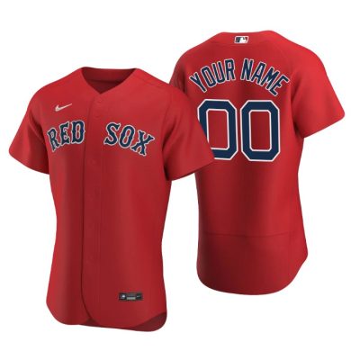 Men's Boston Red Sox Custom Red Authentic 2020 Alternate Jersey