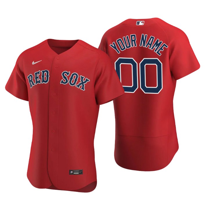 Men's Boston Red Sox Custom Red Authentic 2020 Alternate Jersey