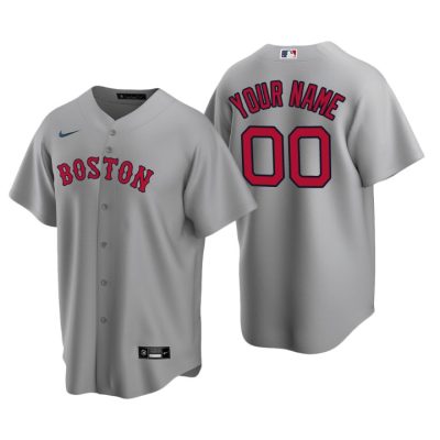 Men's Boston Red Sox Gray Replica 2020 Road Custom Jersey