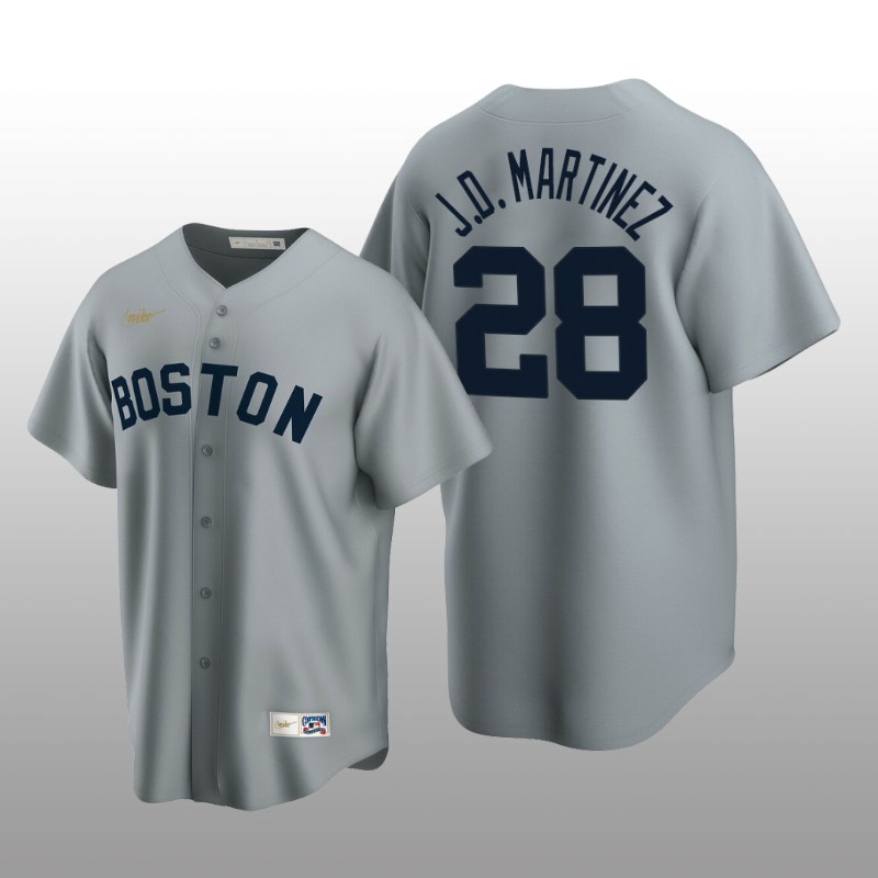 Men's Boston Red Sox J.D. Martinez Gray Cooperstown Collection Road Jersey