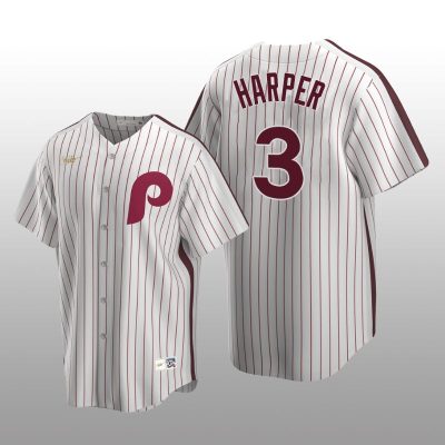 Men's Bryce Harper Philadelphia Phillies White Home Cooperstown Collection Jersey