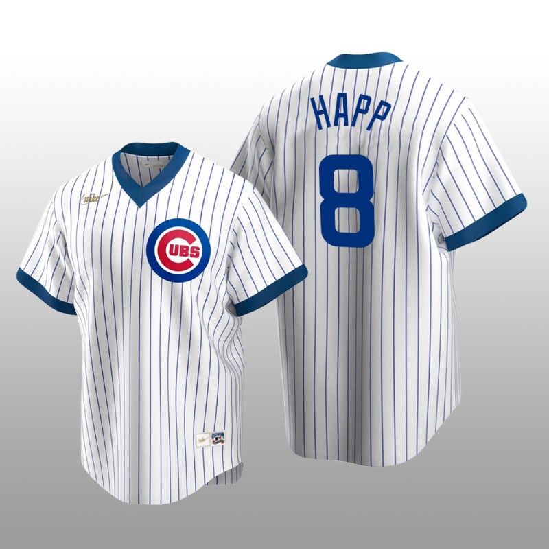 Men's Chicago Cubs Ian Happ White Home Cooperstown Collection Player Jersey